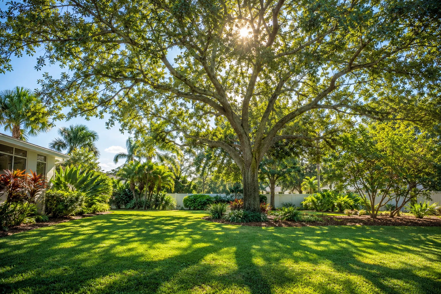 Tree Trimming in a Florida residential landscape